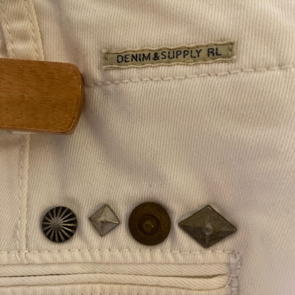 White RL Denim & Supply women’s shorts with studs - Picture 2 of 4
